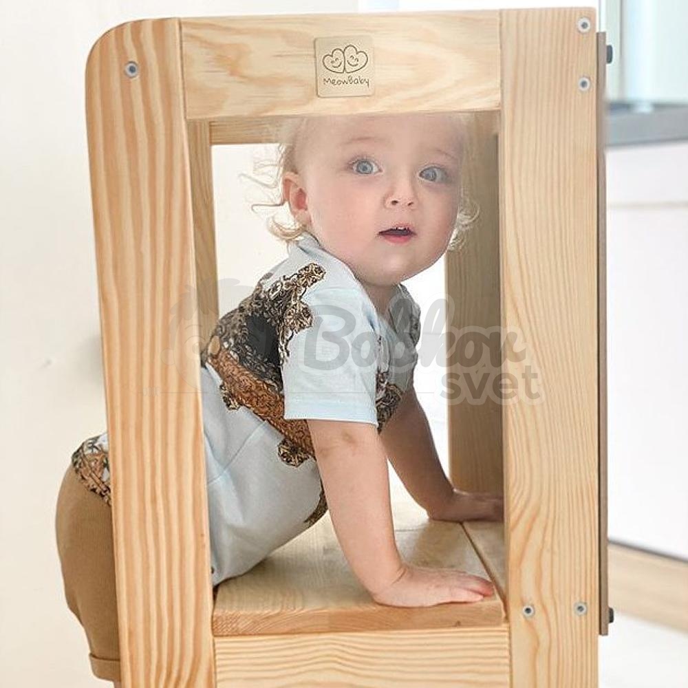 Učiaca veža STANDARD MeowBaby® Kitchen Helper s tabuľkou
