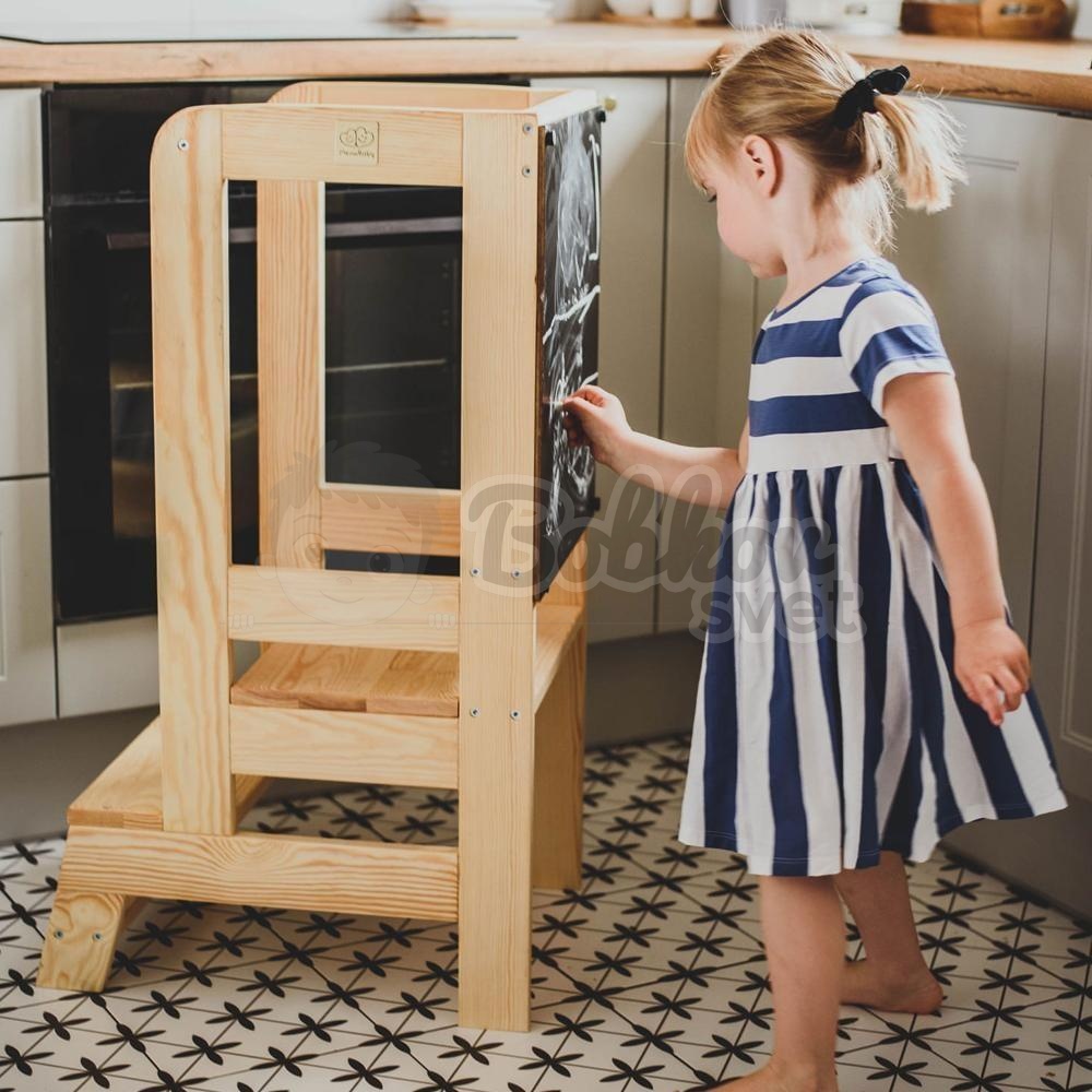 Učiaca veža STANDARD MeowBaby® Kitchen Helper s tabuľkou
