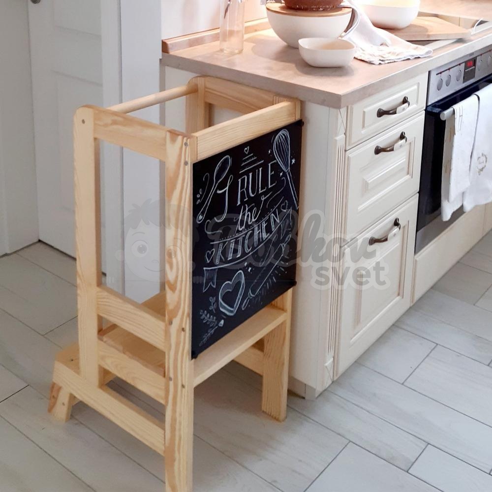 Učiaca veža STANDARD MeowBaby® Kitchen Helper s tabuľkou