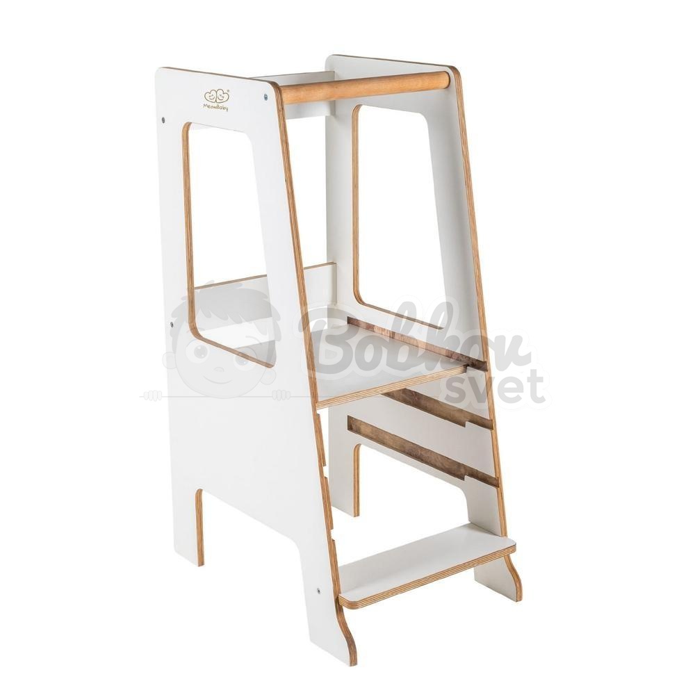 Učiaca veža SCANDI MeowBaby® Kitchen Helper - biela