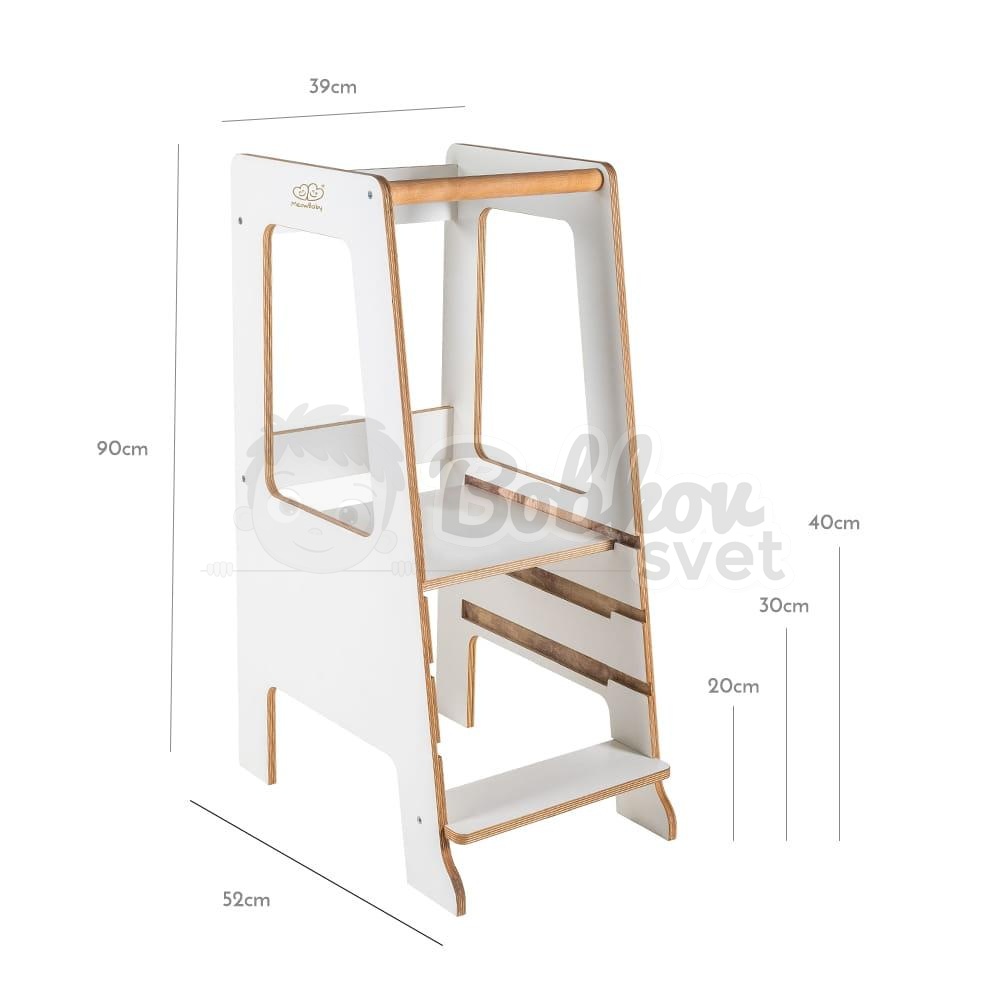 Učiaca veža SCANDI MeowBaby® Kitchen Helper - biela
