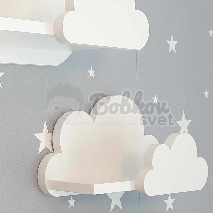 Drevené detské poličky SET 3 ks obláčiky - MOLI / GALAXY premium