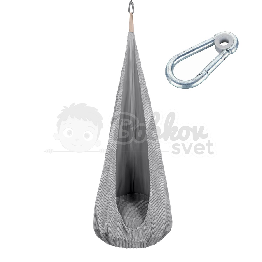 Závesná kvapka - hojdačka do izby + HÁK - Corduroy Estetic GRAY