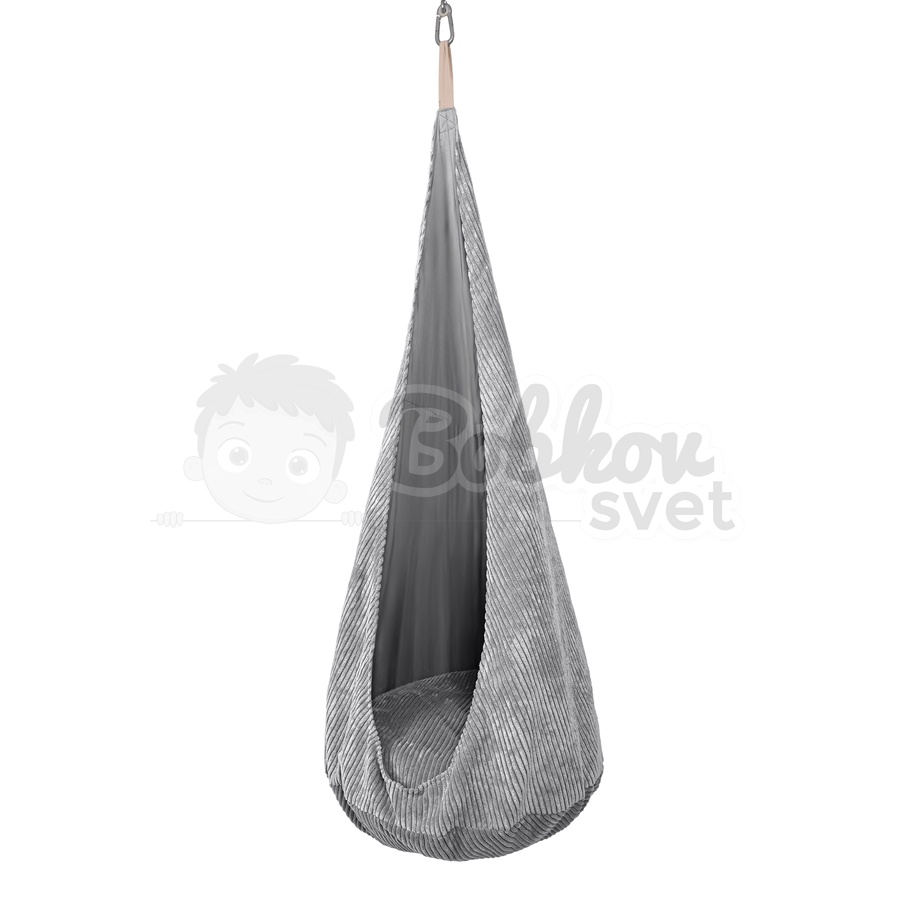 Závesná kvapka - hojdačka do izby + HÁK - Corduroy Estetic GRAY