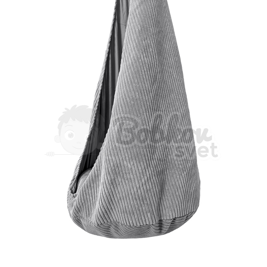 Závesná kvapka - hojdačka do izby + HÁK - Corduroy Estetic GRAY
