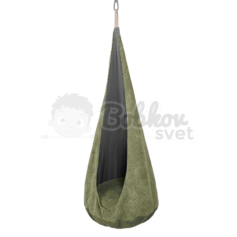 Závesná kvapka - hojdačka do izby + HÁK - Corduroy Estetic KHAKI