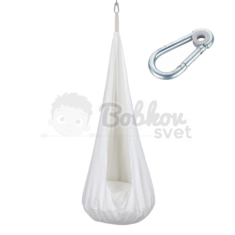Závesná kvapka - hojdačka do izby + HÁK - BOUCLE white