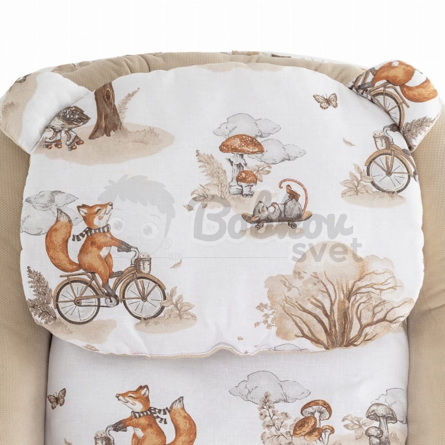 Detské hniezdo pre bábätko VELVET SADA 3v1 - CREAM - fox