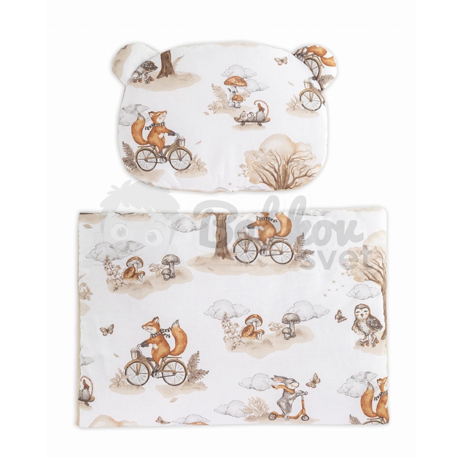 Detské hniezdo pre bábätko VELVET SADA 3v1 - CREAM - fox