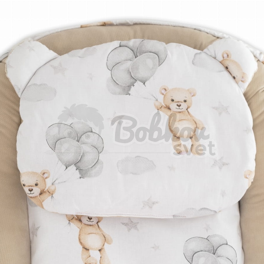 Detské hniezdo pre bábätko VELVET SADA 3v1 - CREAM - teddy
