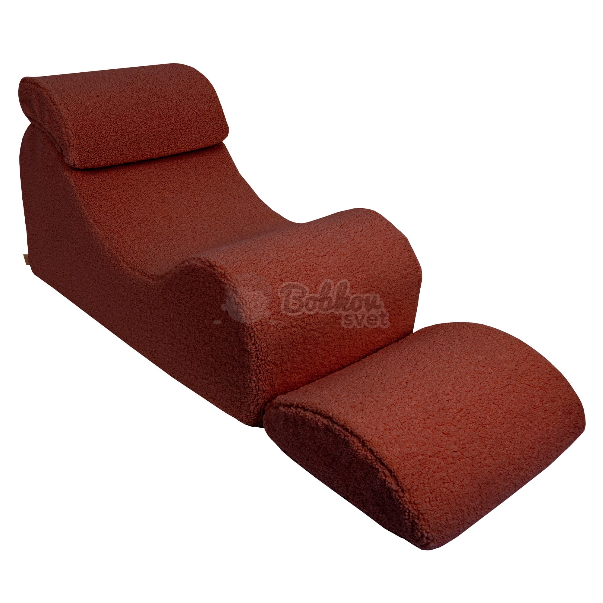 Dizajnové lehátko s opierkami (leňoška) pre deti Wave - Bearly BROWN
