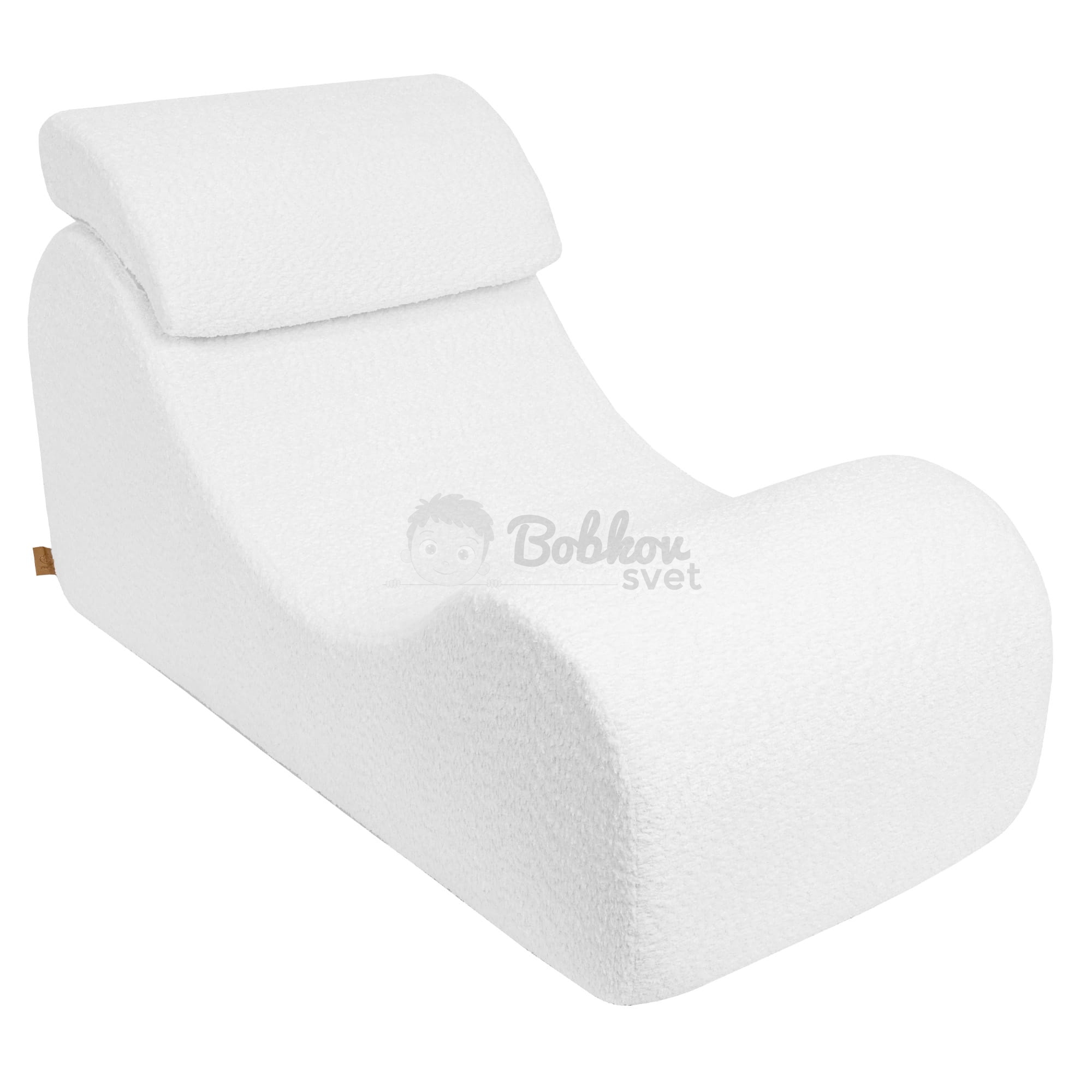 Dizajnové lehátko s opierkami (leňoška) pre deti Wave - BOUCLE White