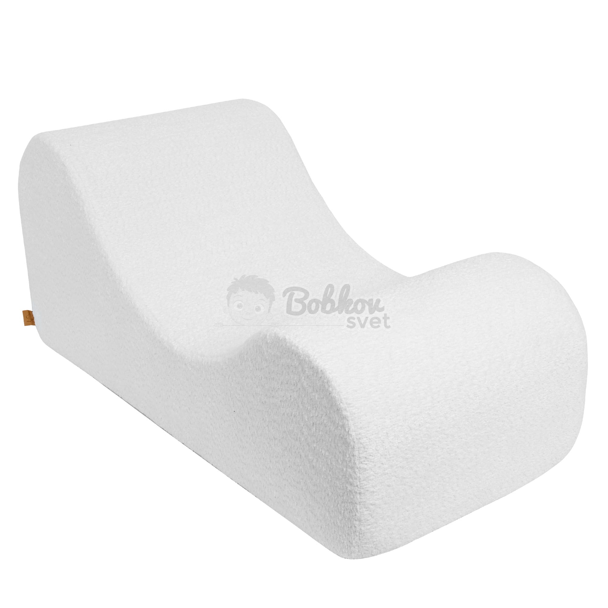 Dizajnové lehátko s opierkami (leňoška) pre deti Wave - BOUCLE White