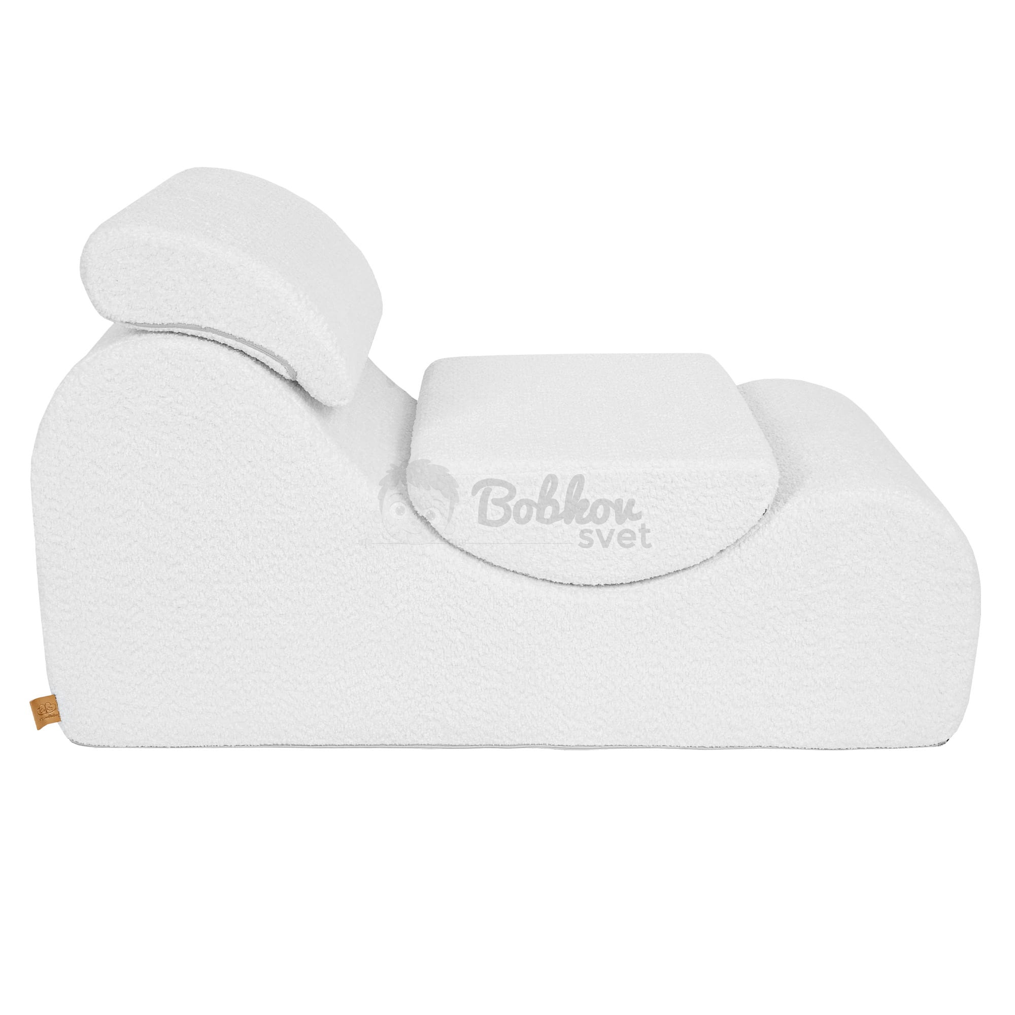 Dizajnové lehátko s opierkami (leňoška) pre deti Wave - BOUCLE White
