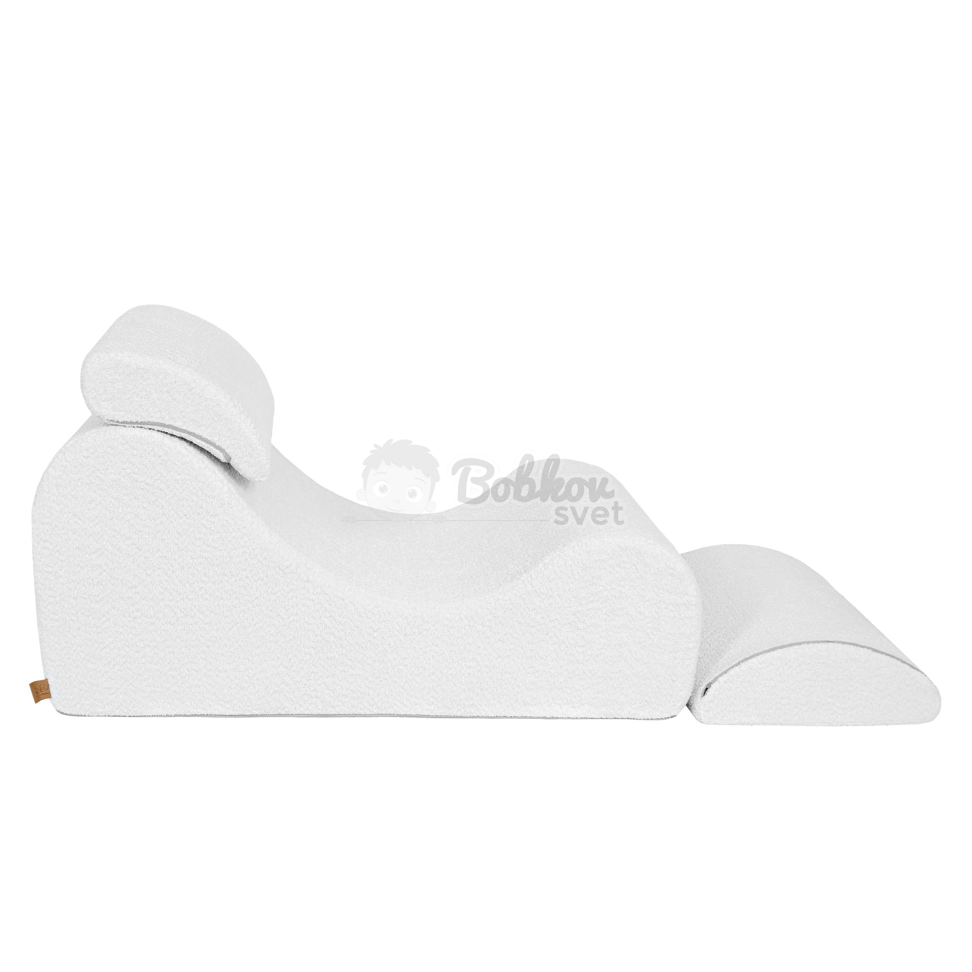 Dizajnové lehátko s opierkami (leňoška) pre deti Wave - BOUCLE White