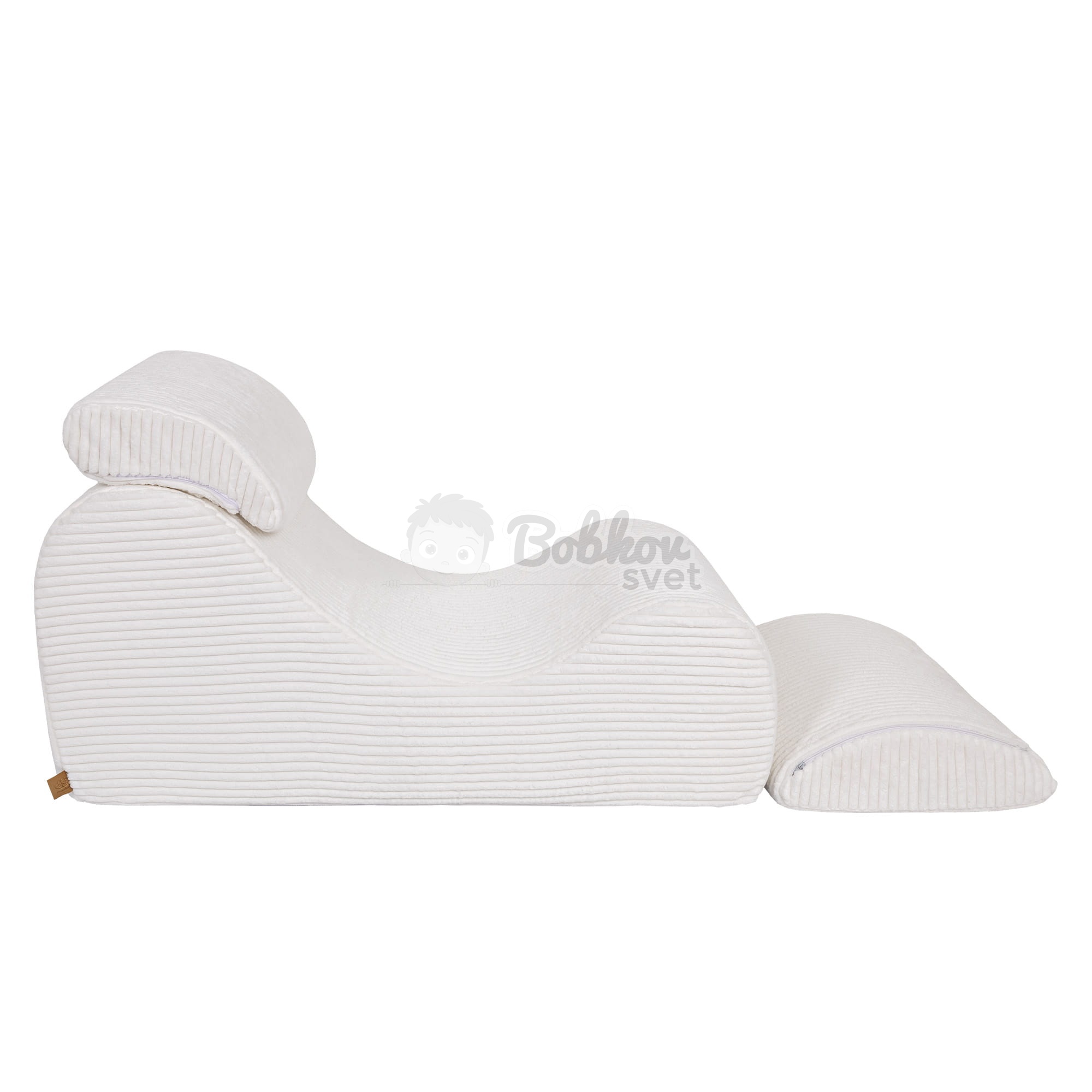 Dizajnové lehátko s opierkami (leňoška) pre deti Wave - Furrycord WHITE