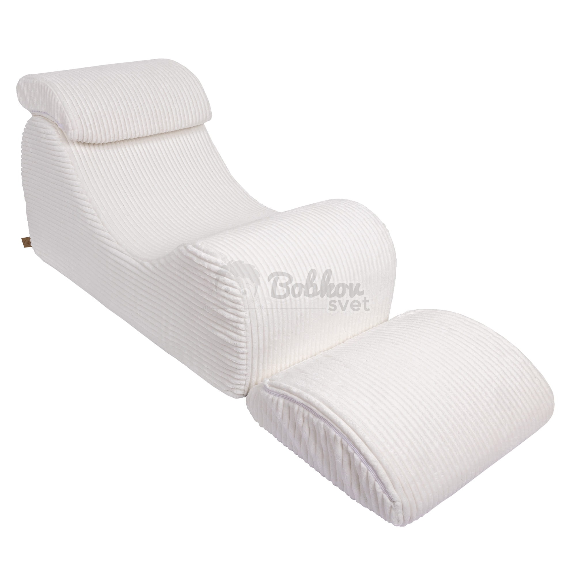 Dizajnové lehátko s opierkami (leňoška) pre deti Wave - Furrycord WHITE