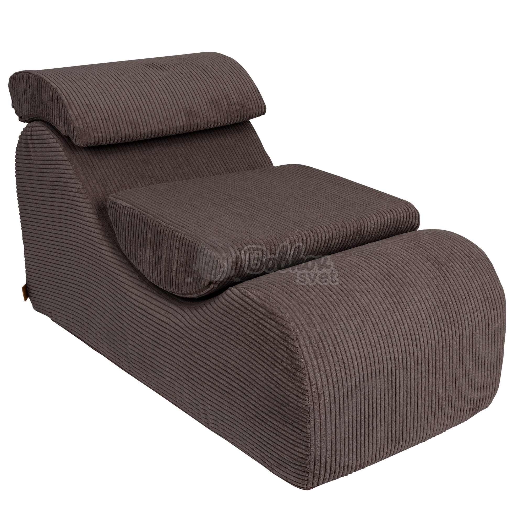Dizajnové lehátko s opierkami (leňoška) pre deti Wave - Corduroy Estetic BROWN