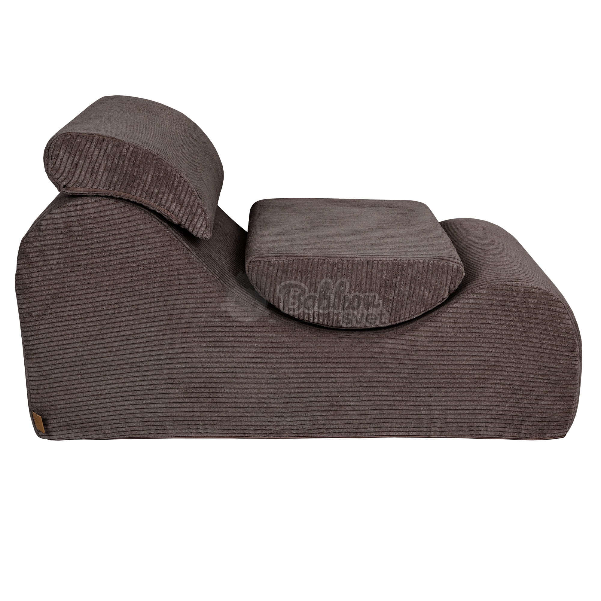 Dizajnové lehátko s opierkami (leňoška) pre deti Wave - Corduroy Estetic BROWN
