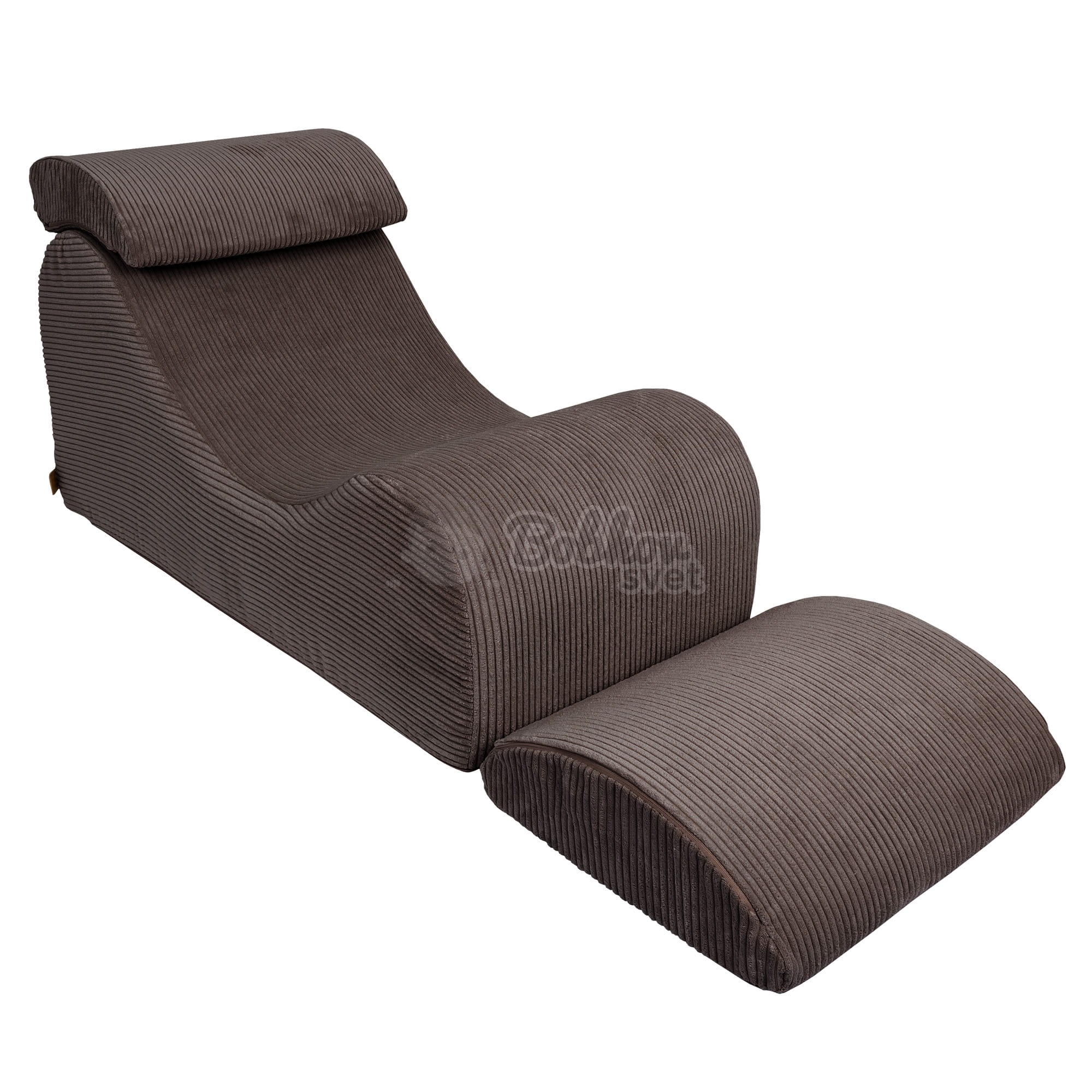 Dizajnové lehátko s opierkami (leňoška) pre deti Wave - Corduroy Estetic BROWN