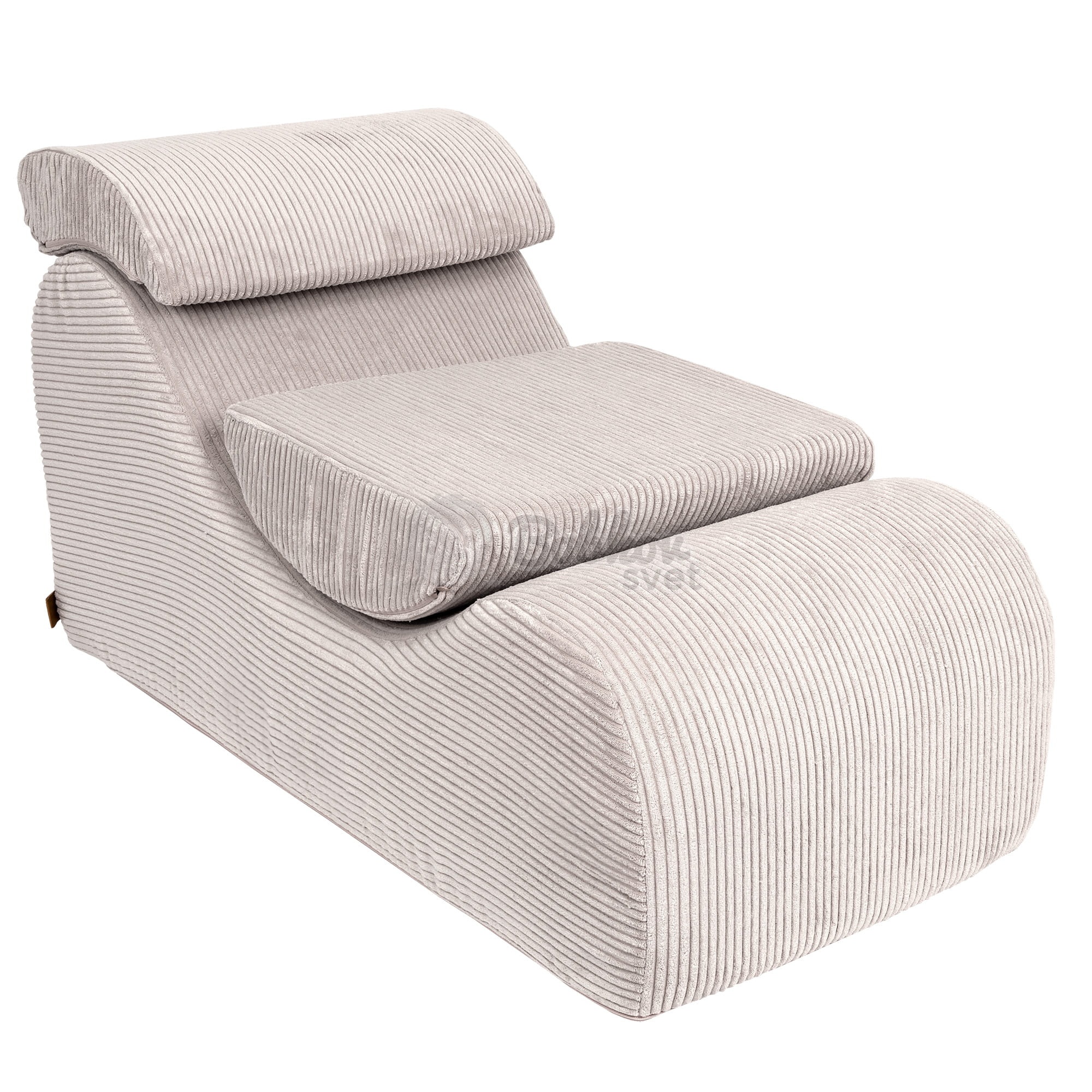 Dizajnové lehátko s opierkami (leňoška) pre deti Wave - Corduroy Estetic ECRU