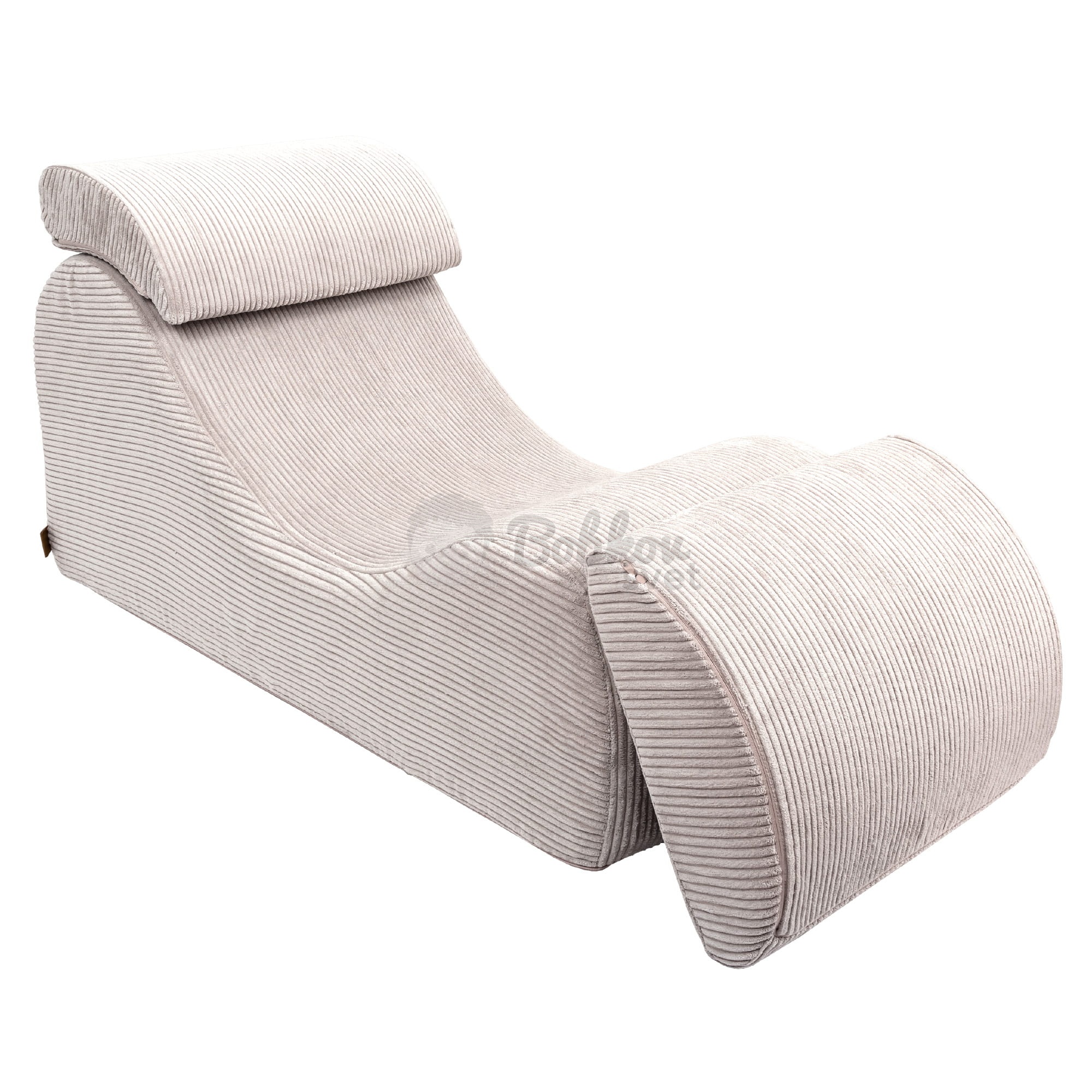 Dizajnové lehátko s opierkami (leňoška) pre deti Wave - Corduroy Estetic ECRU