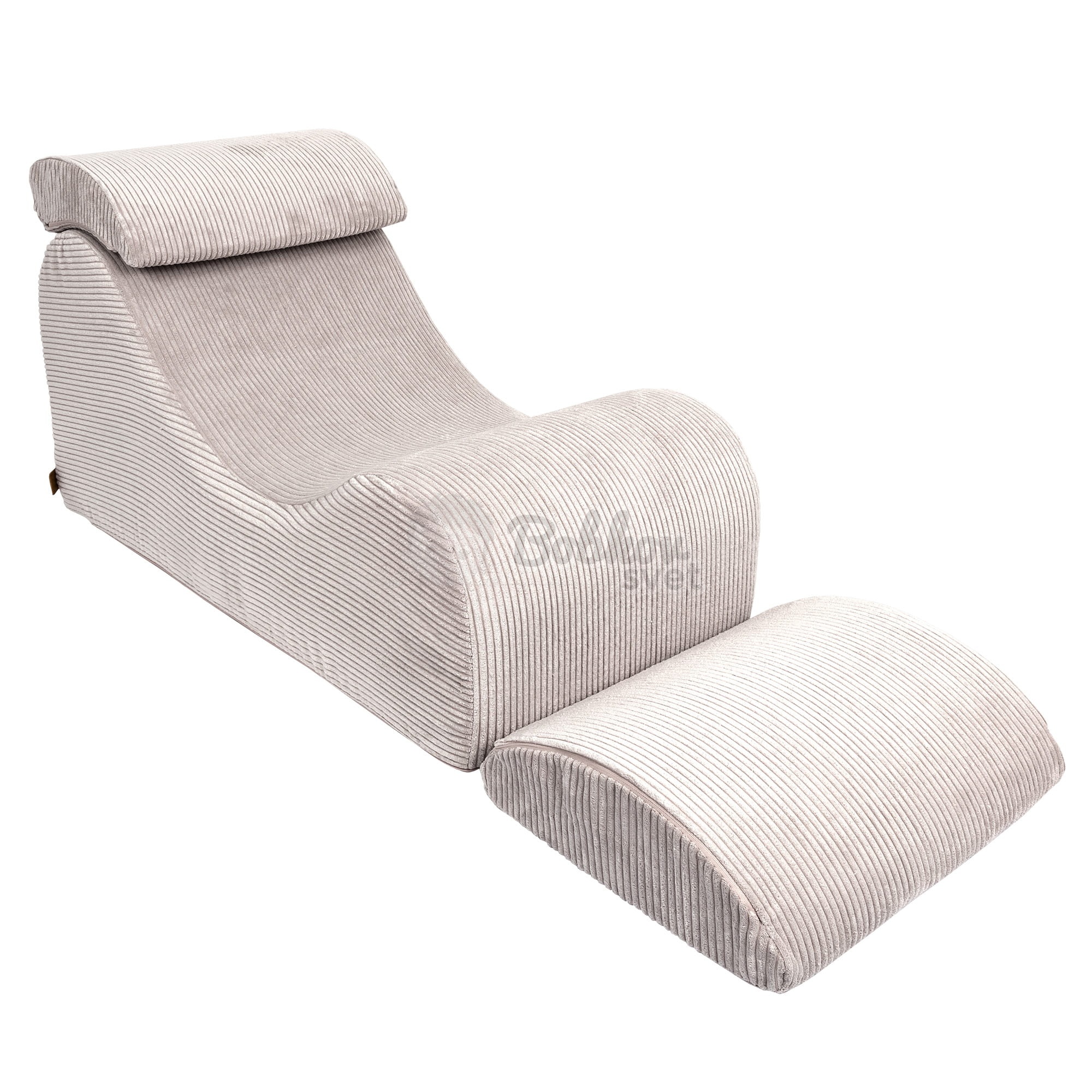 Dizajnové lehátko s opierkami (leňoška) pre deti Wave - Corduroy Estetic ECRU