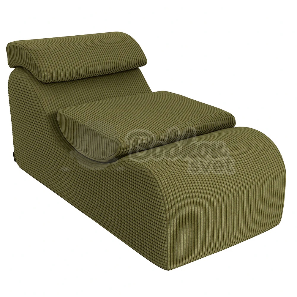 Dizajnové lehátko s opierkami (leňoška) pre deti Wave - Corduroy Estetic KHAKI