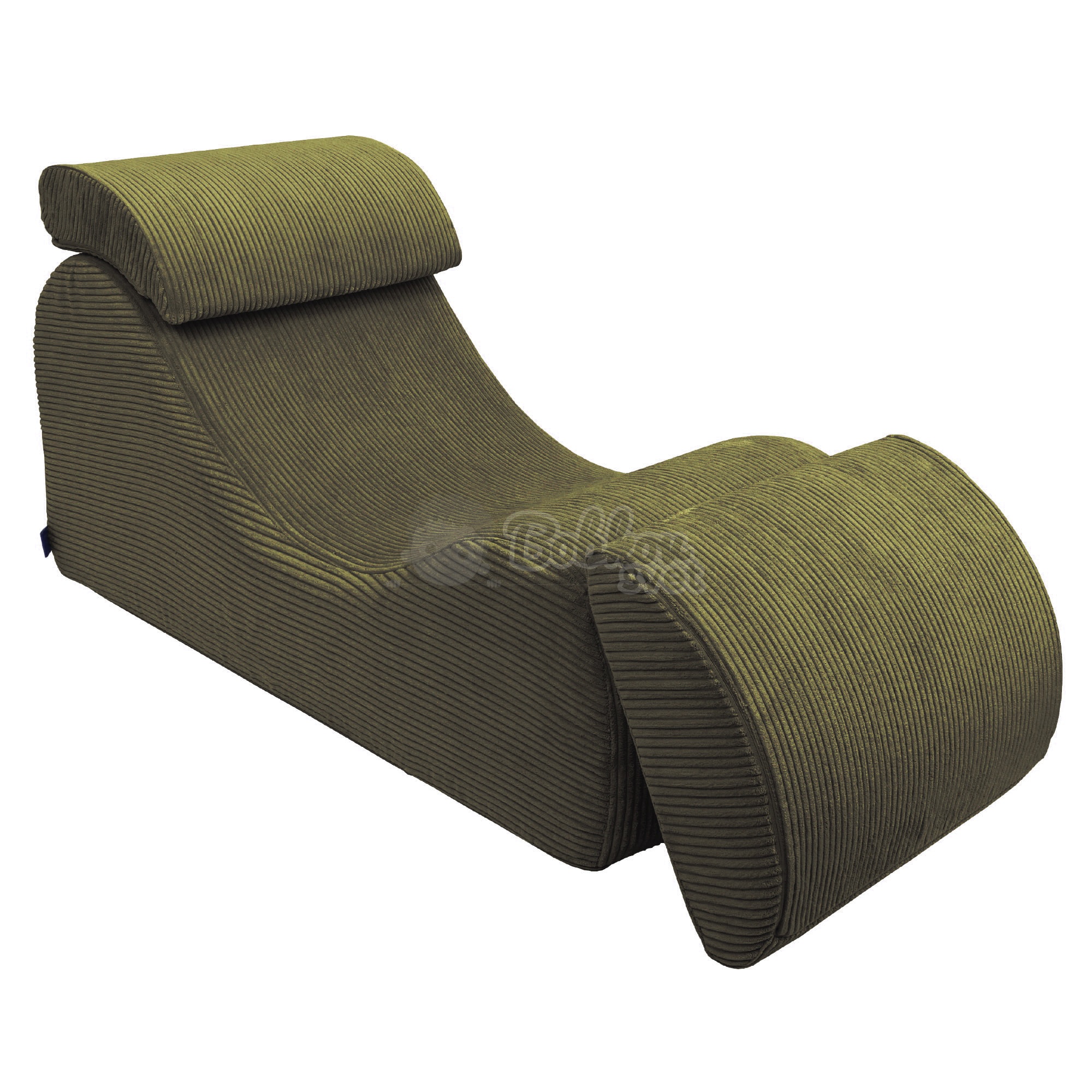 Dizajnové lehátko s opierkami (leňoška) pre deti Wave - Corduroy Estetic KHAKI