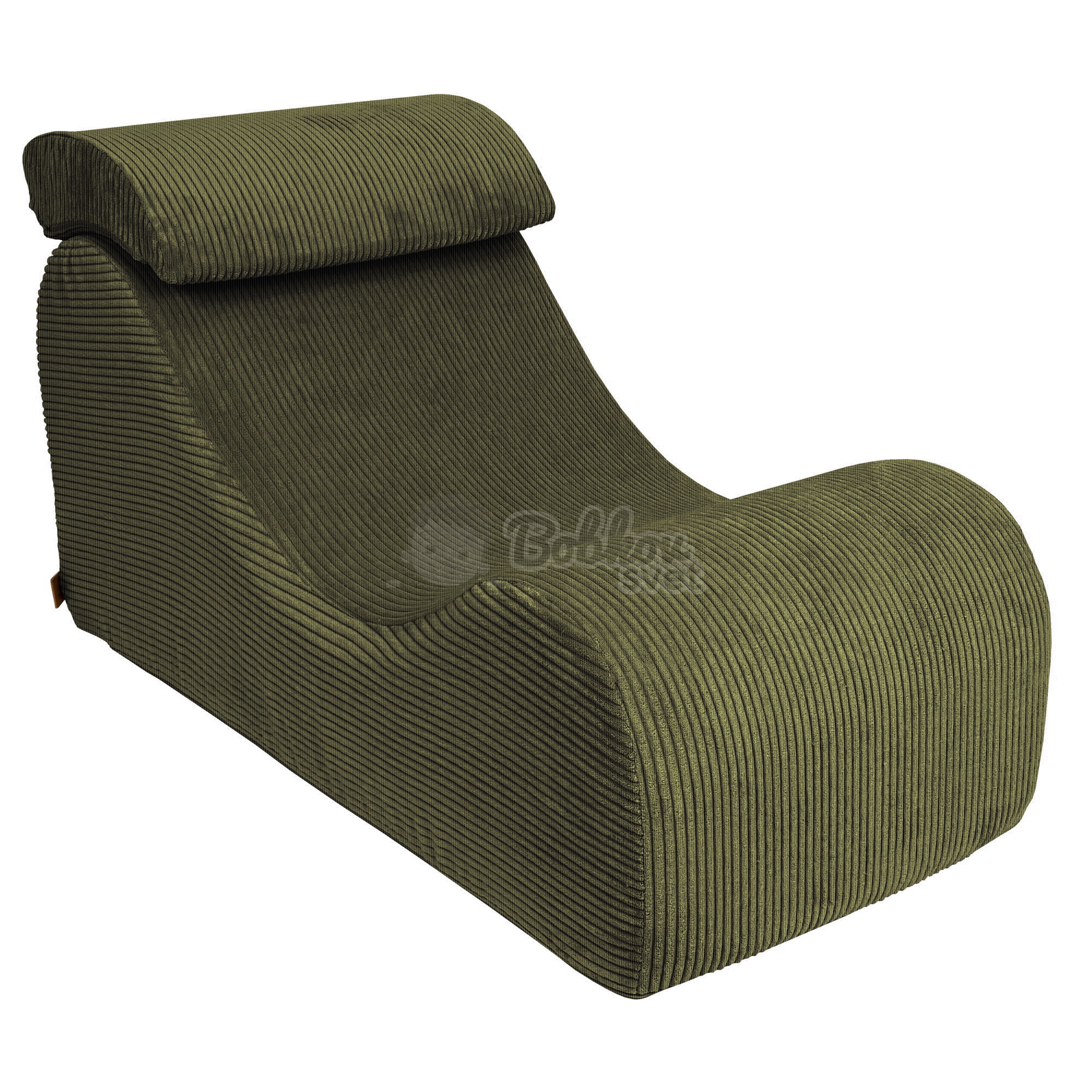 Dizajnové lehátko s opierkami (leňoška) pre deti Wave - Corduroy Estetic KHAKI