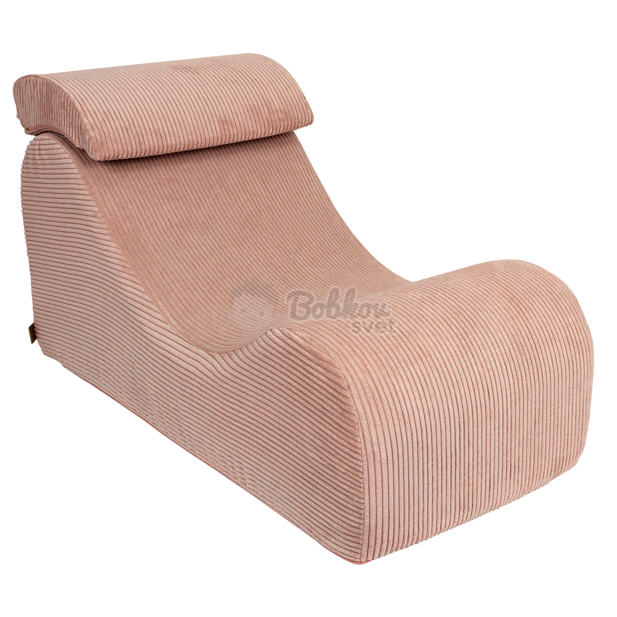 Dizajnové lehátko s opierkami (leňoška) pre deti Wave - Corduroy Estetic Powder ROSE
