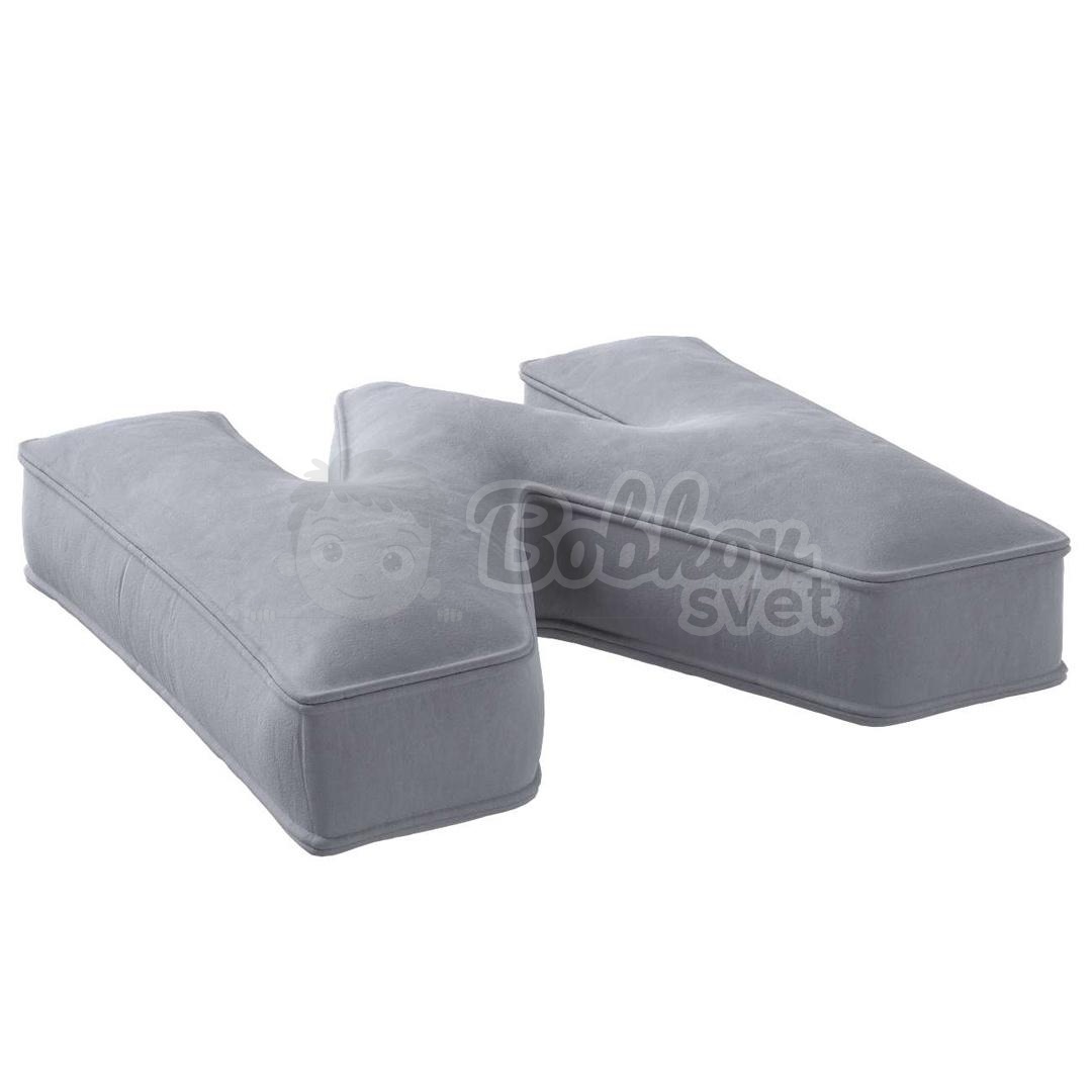 Dekoračný vankúš v tvare písmena / VELVET písmená z abecedy - sivá