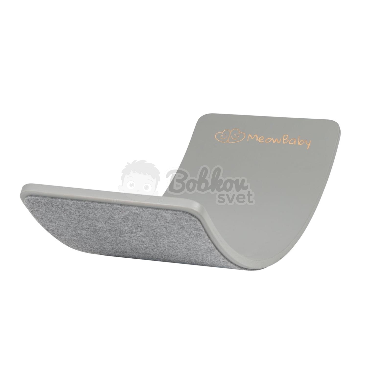 Drevená balančná doska pre deti MeowBaby® s filcom (80x30cm) - GRAY