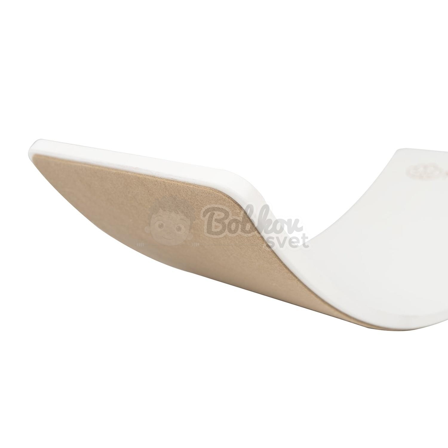 Drevená balančná doska pre deti MeowBaby® s filcom (80x30cm) - WHITE