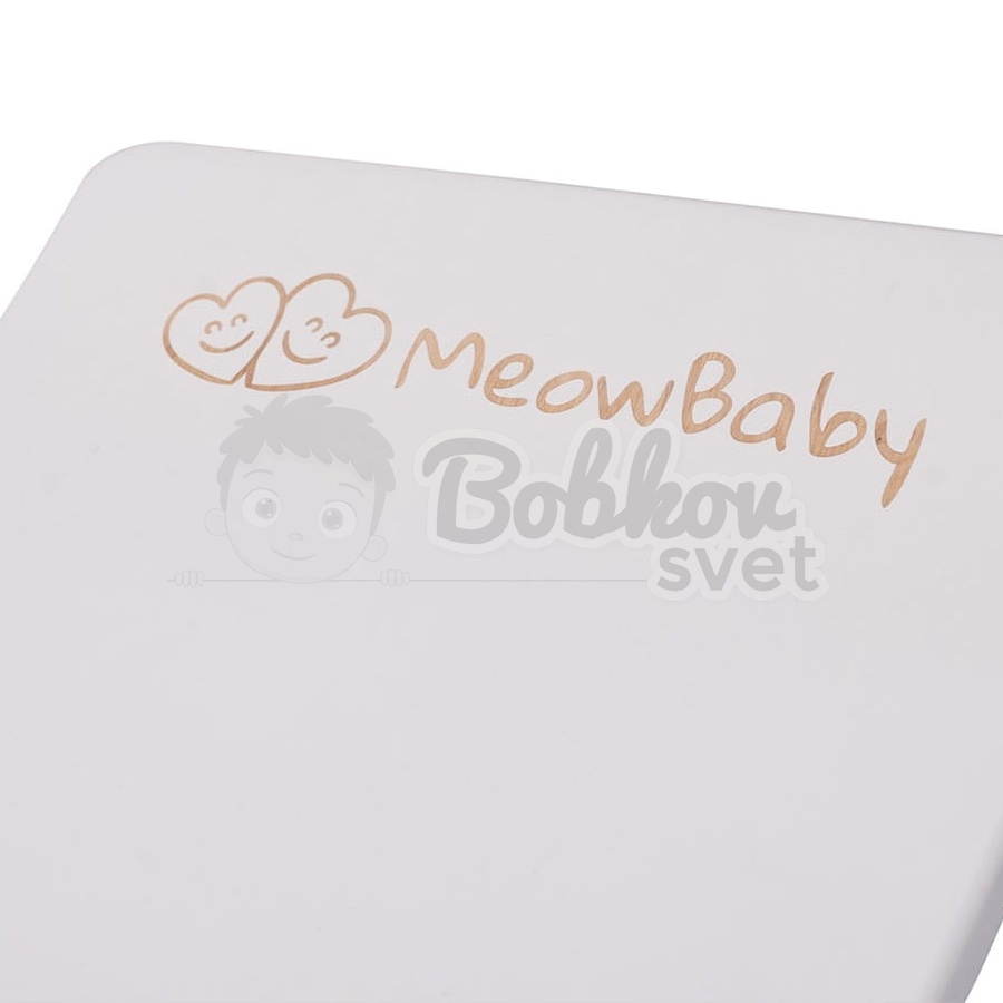 Drevená balančná doska pre deti MeowBaby® s filcom (80x30cm) - WHITE / blue