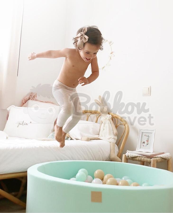 Detský suchý bazén MeowBaby® bez guličiek (90x30cm) - mätový