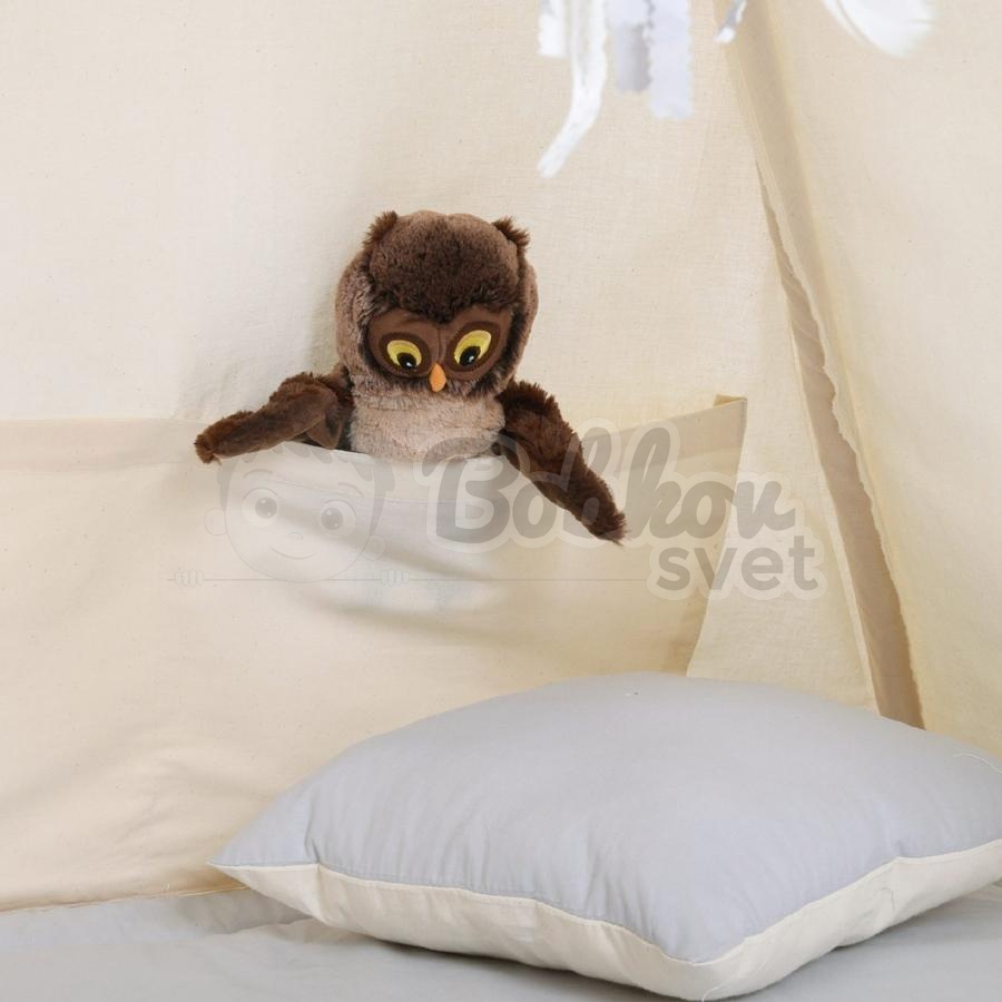 Teepee stan pre deti set s príslušenstvom - krémovo šedý
