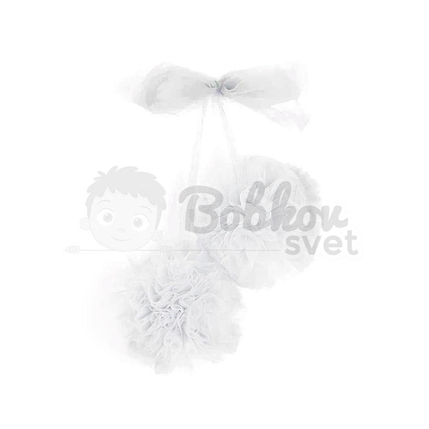 Tylové POM POMY (biele) - POMPOMS / dekorácia