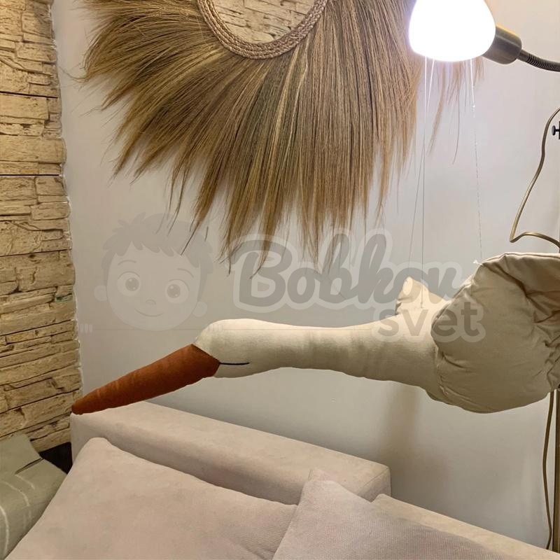 Dekorácia do detskej izby bocian – béžový