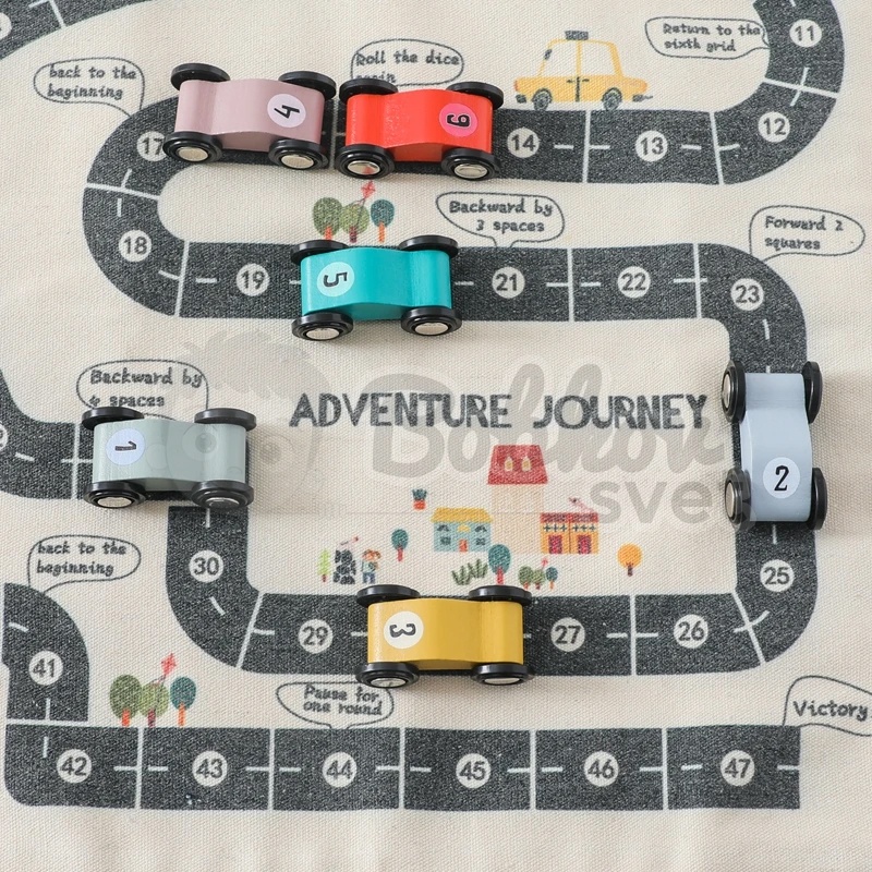 Set autíčok - obojstranná autodráha s garážami - ADVENTURE JOURNEY