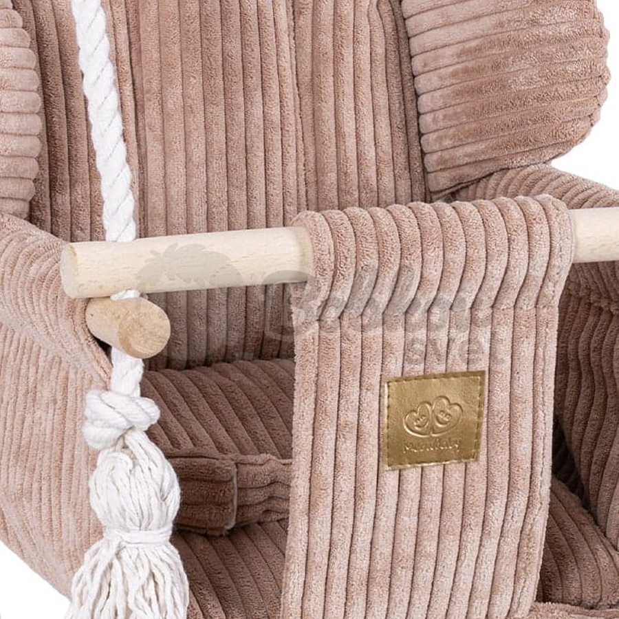 Detská hojdačka Bear Swing s pásom - Corduroy Estetic PINK