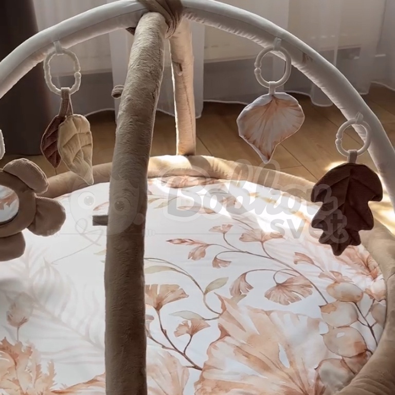 Hracia podložka na zem / deka s hrazdičkou pre bábätká - BOHO
