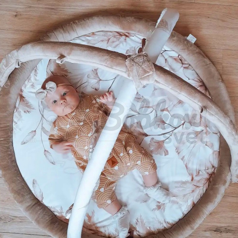 Hracia podložka na zem / deka s hrazdičkou pre bábätká - BOHO