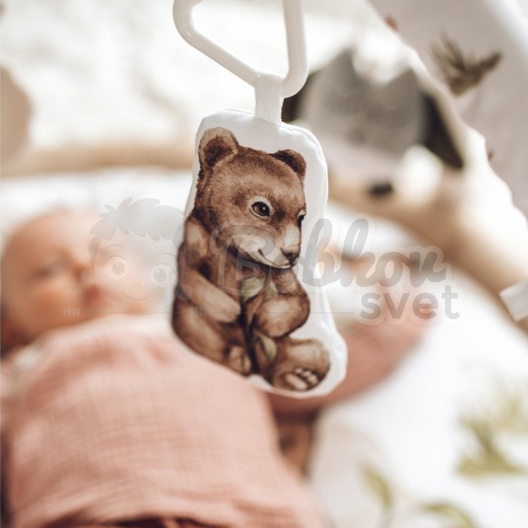 Hracia podložka na zem / deka s hrazdičkou pre bábätká - HAPPY BEAR / medveď