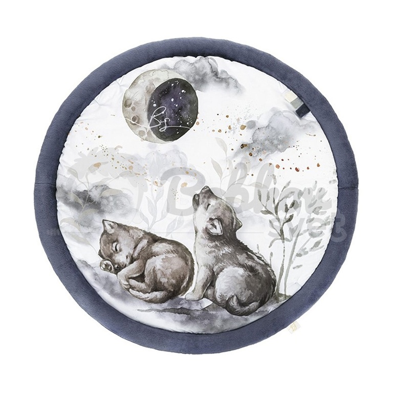 Hracia podložka na zem / deka s hrazdičkou pre bábätká - WOLF Moonlight / mesačný svit