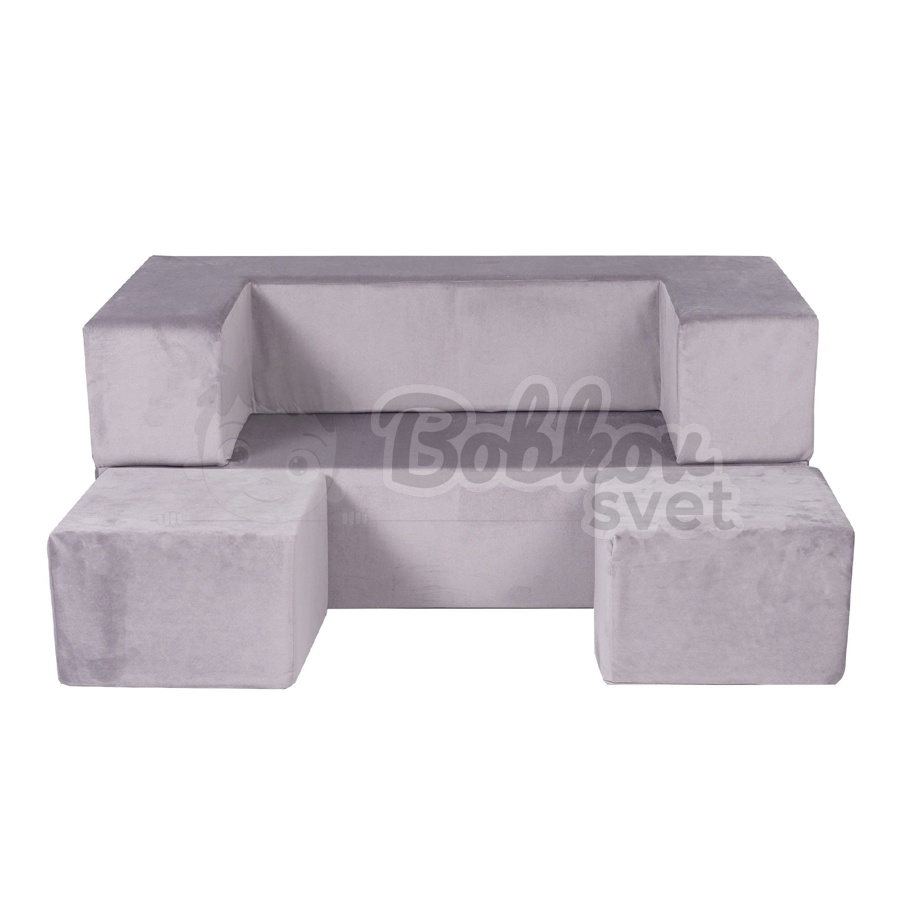Detská rozkladacia pohovka + 2 taburetky - SOFA GRAY 96 cm