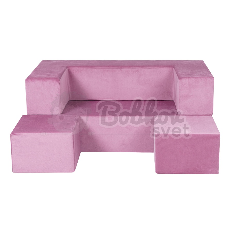 Detská rozkladacia pohovka + 2 taburetky - SOFA PINK 96 cm
