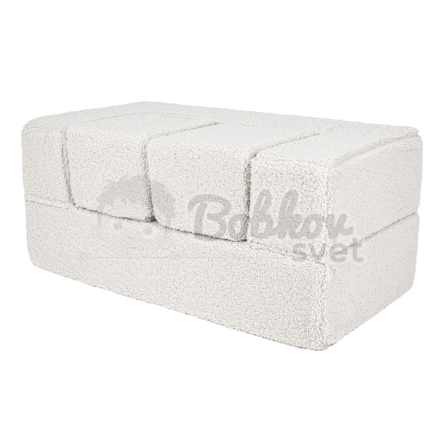 Detská rozkladacia pohovka + 2 taburetky - Bearly sofa White 96 cm