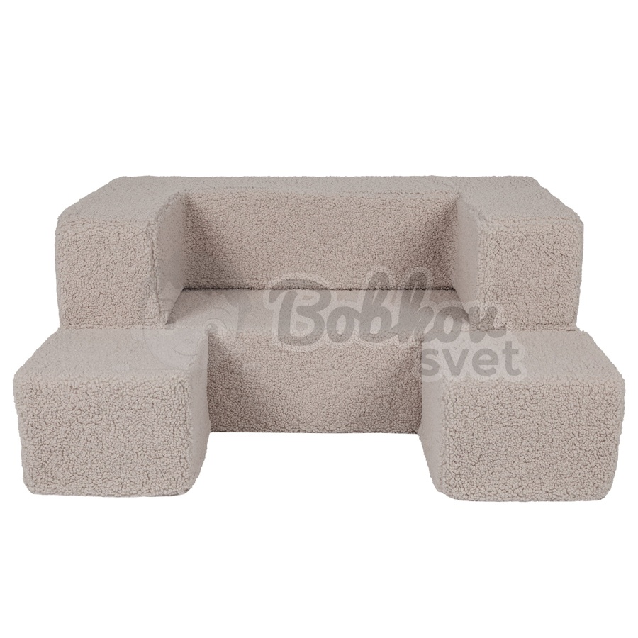 Detská rozkladacia pohovka + 2 taburetky - Bearly sofa Cream 96 cm