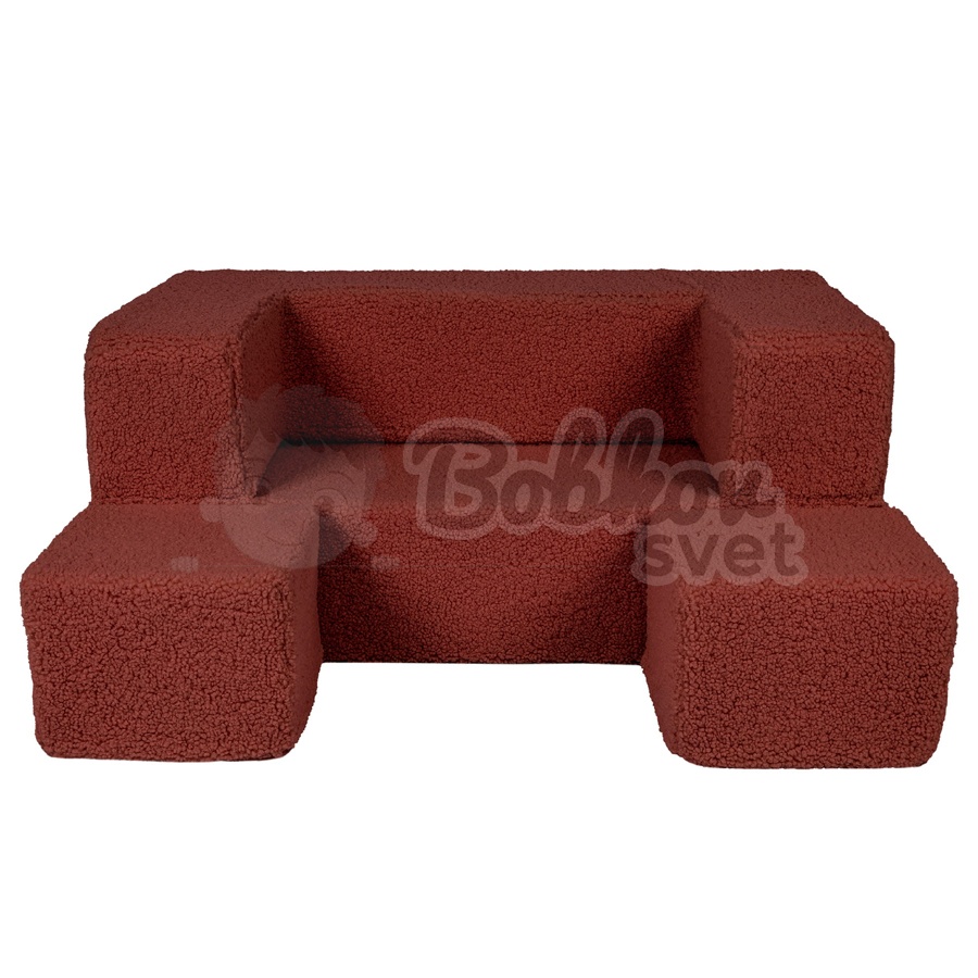 Detská rozkladacia pohovka + 2 taburetky - Bearly sofa Brown 96 cm